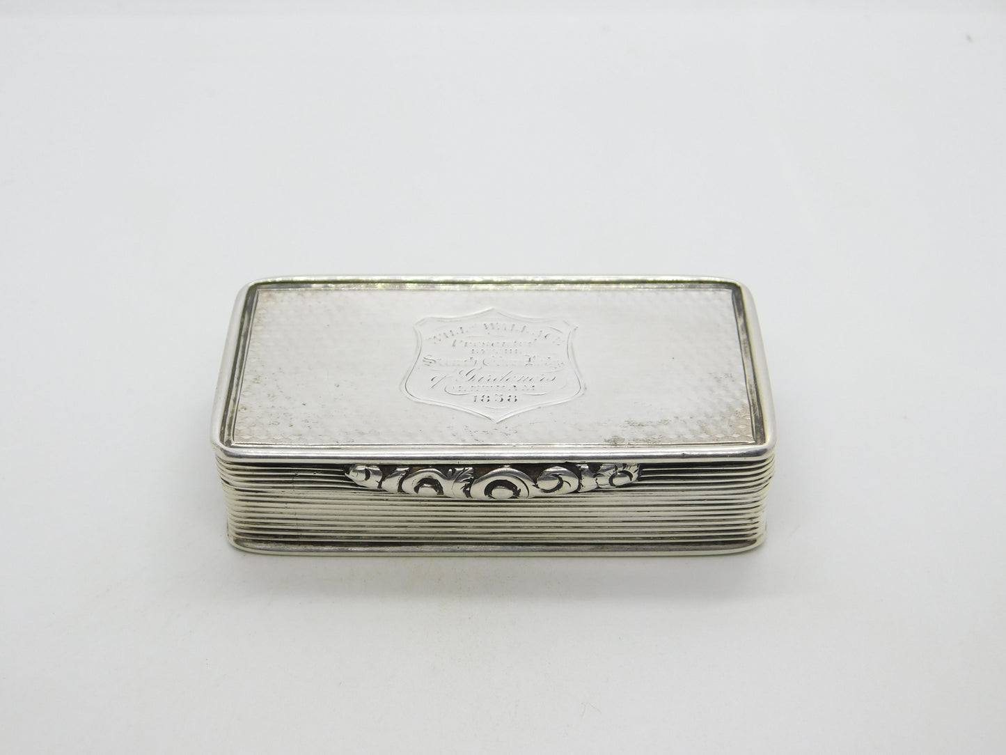 George IV Sterling Silver Lined Snuff Box Antique 1827 Birmingham