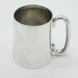 Victorian Sterling Silver Floral Pattern Christening Mug Antique 1892 Sheffield