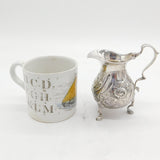 George II Sterling Silver Armorial Crest Baluster Cream Jug Antique 1731 London
