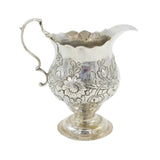 George III Sterling Silver Floral Pattern Pedestal Cream Jug Antique 1766 London