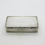 George IV Sterling Silver Lined Snuff Box Antique 1827 Birmingham