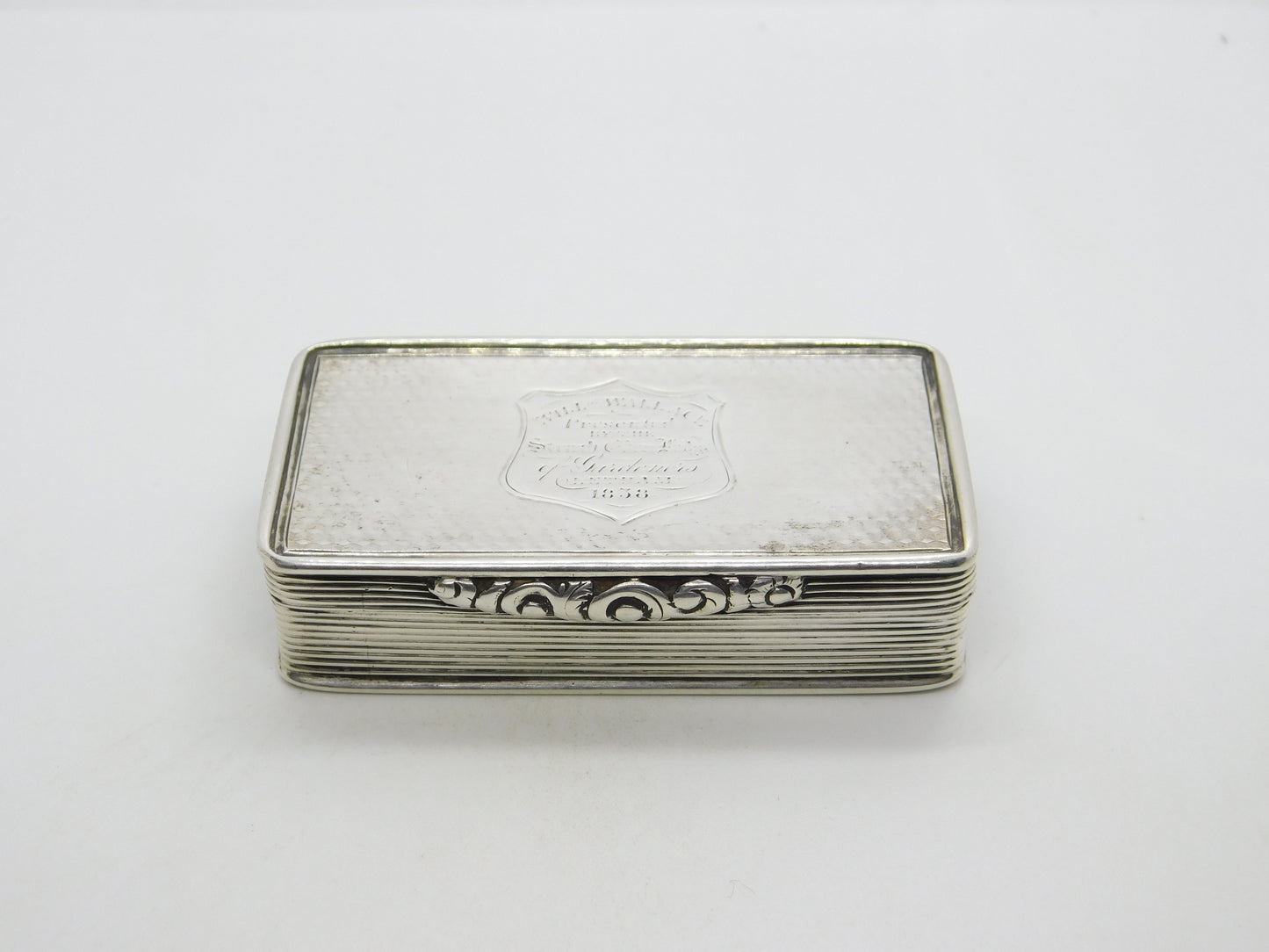 George IV Sterling Silver Lined Snuff Box Antique 1827 Birmingham