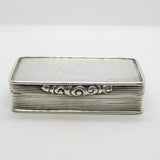 George IV Sterling Silver Lined Snuff Box Antique 1827 Birmingham