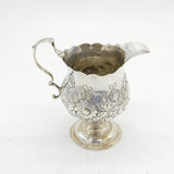 George III Sterling Silver Floral Pattern Pedestal Cream Jug Antique 1766 London