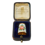 Boxed David Andersen Sterling Silver Gilt Enamel Thimble Antique c1930 Deco