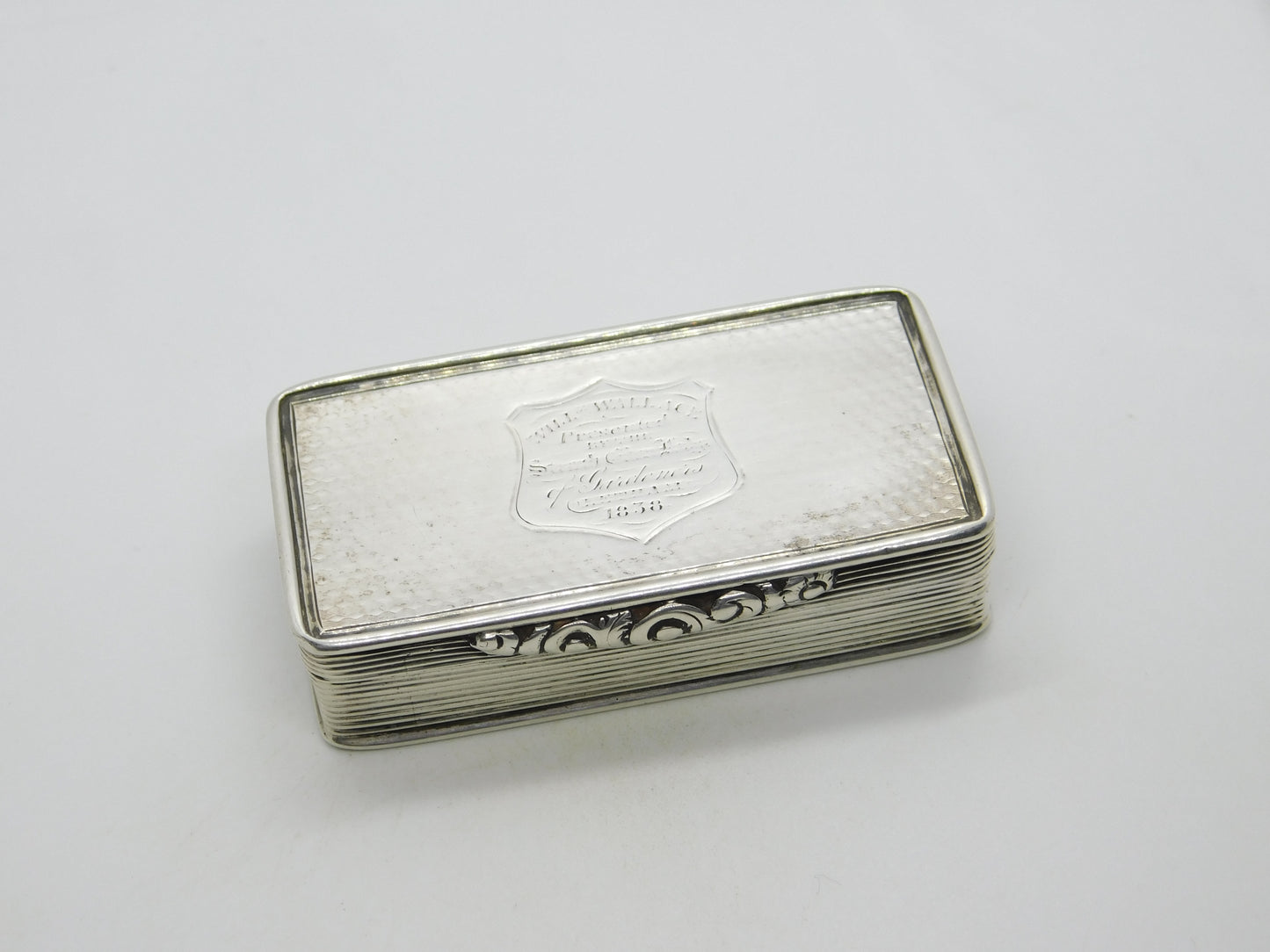 George IV Sterling Silver Lined Snuff Box Antique 1827 Birmingham