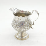 George III Sterling Silver Floral Pattern Pedestal Cream Jug Antique 1766 London