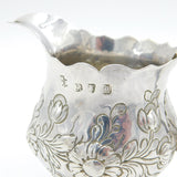 George III Sterling Silver Floral Pattern Pedestal Cream Jug Antique 1766 London