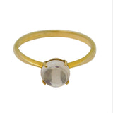 Victorian 15ct Yellow Gold & Cabochon Moonstone Solitaire Ring Antique c1880s