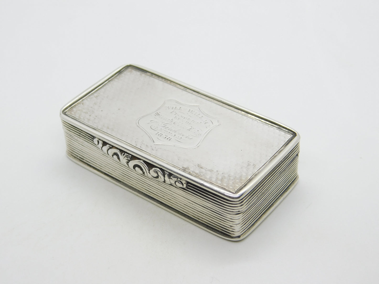 George IV Sterling Silver Lined Snuff Box Antique 1827 Birmingham
