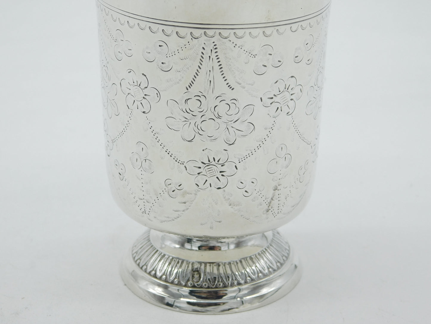 George III French .950 Silver Floral Pattern Wine Beaker Antique 1794 Georgian