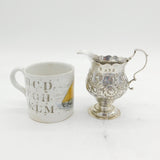 George III Sterling Silver Floral Pattern Pedestal Cream Jug Antique 1766 London