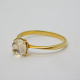 Victorian 15ct Yellow Gold & Cabochon Moonstone Solitaire Ring Antique c1880s