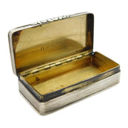 George IV Sterling Silver Lined Snuff Box Antique 1827 Birmingham