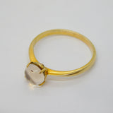 Victorian 15ct Yellow Gold & Cabochon Moonstone Solitaire Ring Antique c1880s