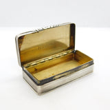 George IV Sterling Silver Lined Snuff Box Antique 1827 Birmingham