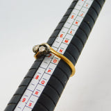 Victorian 18ct Yellow Gold Three-Stone Diamond Crossover Ring Antique c1890