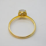 Victorian 15ct Yellow Gold & Cabochon Moonstone Solitaire Ring Antique c1880s