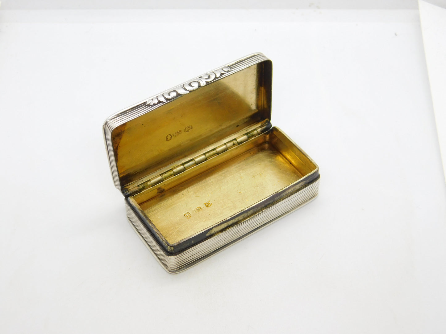 George IV Sterling Silver Lined Snuff Box Antique 1827 Birmingham