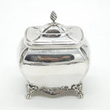 Edwardian Sterling Silver Floral Pattern Tea Caddy Antique 1903 Chester Nathan & Hayes