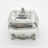 Edwardian Sterling Silver Floral Pattern Tea Caddy Antique 1903 Chester Nathan & Hayes