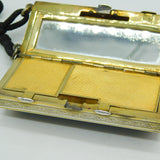 20th Century French .950 Silver Black-Yellow Enamel Ladies Compact Makeup Holder c1920