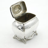 Edwardian Sterling Silver Floral Pattern Tea Caddy Antique 1903 Chester Nathan & Hayes
