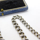 Sterling Silver Graduating Albert Watch Chain with Queen Anne 1707 Shilling Fob
