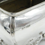 Edwardian Sterling Silver Floral Pattern Tea Caddy Antique 1903 Chester Nathan & Hayes
