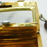 20th Century French .950 Silver Black-Yellow Enamel Ladies Compact Makeup Holder c1920