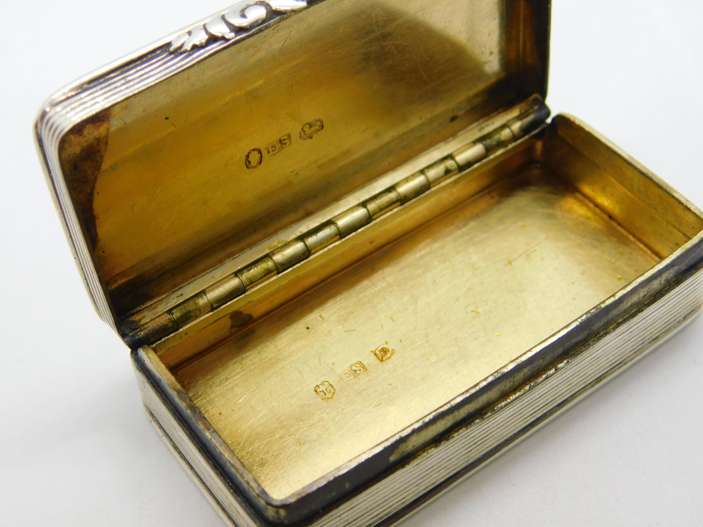 George IV Sterling Silver Lined Snuff Box Antique 1827 Birmingham