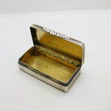 George IV Sterling Silver Lined Snuff Box Antique 1827 Birmingham