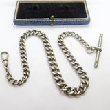 Victorian Sterling Silver Graduating Albert Watch Chain Antique 1897 London