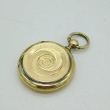 20th Century 14ct Yellow Gold Back & Front Engine Turned Locket Pendant Antique