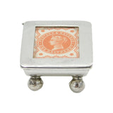Sterling Silver Victorian Stamp Set Stamp Case or Box Vintage c1970