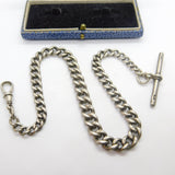 Victorian Sterling Silver Graduating Albert Watch Chain Antique 1897 London