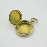 20th Century 14ct Yellow Gold Back & Front Engine Turned Locket Pendant Antique