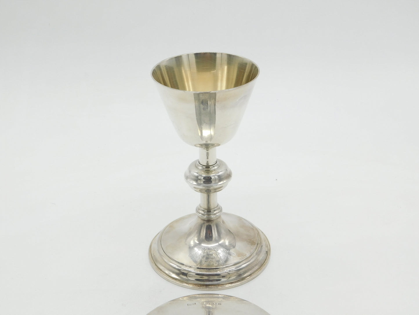 Sterling Silver 'IHS' Communion Chalice & Paten Antique 1929 London Art Deco