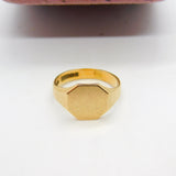 9ct Yellow Gold Blank Gents Signet Ring Antique 1941 Birmingham Size O UK