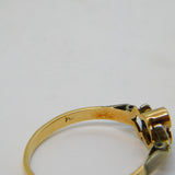 Victorian 18ct Yellow Gold, Emerald & Diamond Dress Ring Antique c1880