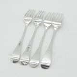 Georgian Set of Sterling Silver Crested Table Forks 1789 London Smith & Fearn
