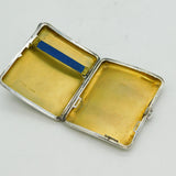 Edwardian Sterling Silver Enamel Lady with Doves Cigarette Case Antique 1904 London