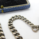 Victorian Sterling Silver Graduating Albert Watch Chain Antique 1897 London