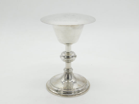 Sterling Silver 'IHS' Communion Chalice & Paten Antique 1929 London Art Deco