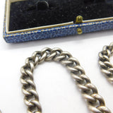 Victorian Sterling Silver Graduating Albert Watch Chain Antique 1897 London