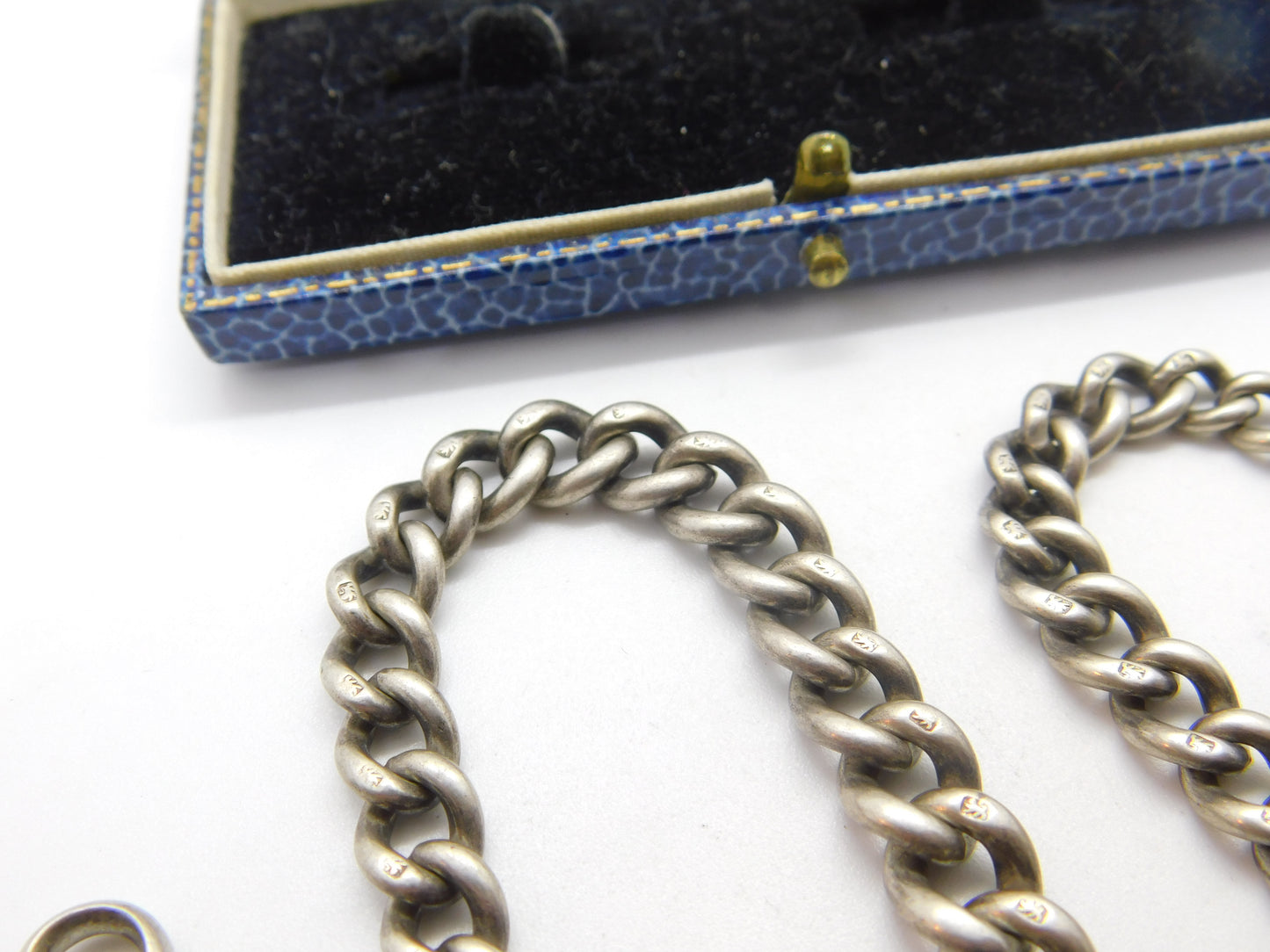 Victorian Sterling Silver Graduating Albert Watch Chain Antique 1897 London