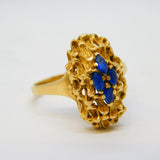 18ct Yellow Gold Four-Stone Sapphire Dress Ring Vintage c1970