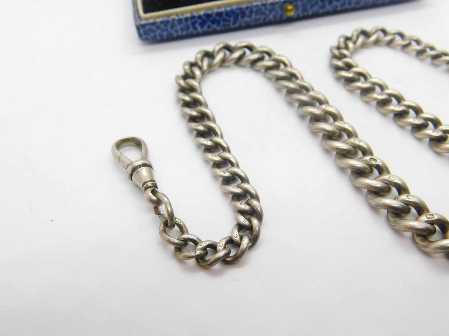 Victorian Sterling Silver Graduating Albert Watch Chain Antique 1897 London