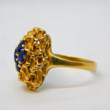 18ct Yellow Gold Four-Stone Sapphire Dress Ring Vintage c1970