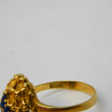 18ct Yellow Gold Four-Stone Sapphire Dress Ring Vintage c1970